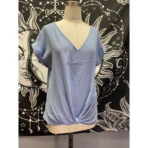 NWT Hippie Rose Baby Blue Chill Tie Blouse Medium